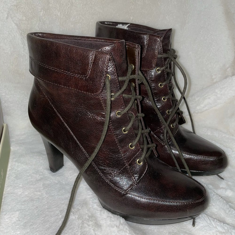 Dark Brown Bootie Heels